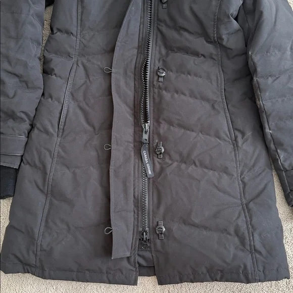 Canada Goose Lorette Parka Black Woman’s Size Small Hood Pockets - Picture 3 of 14